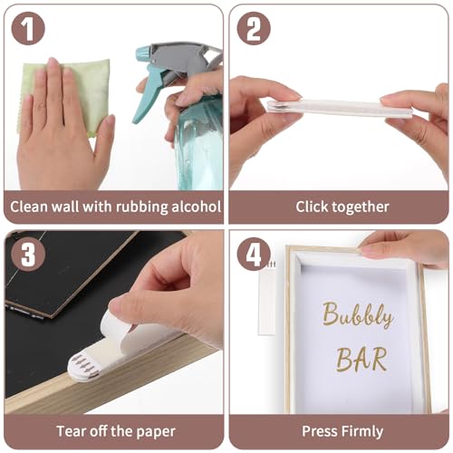 Image of 24 Pairs (48 Strips) Heavy Duty Picture Hanging Strips, Fabric Fastener Interlocking Tape No Nails Strips Hook and Loop Tape No Wall Damage for Pictures and Photos Frame Hanging