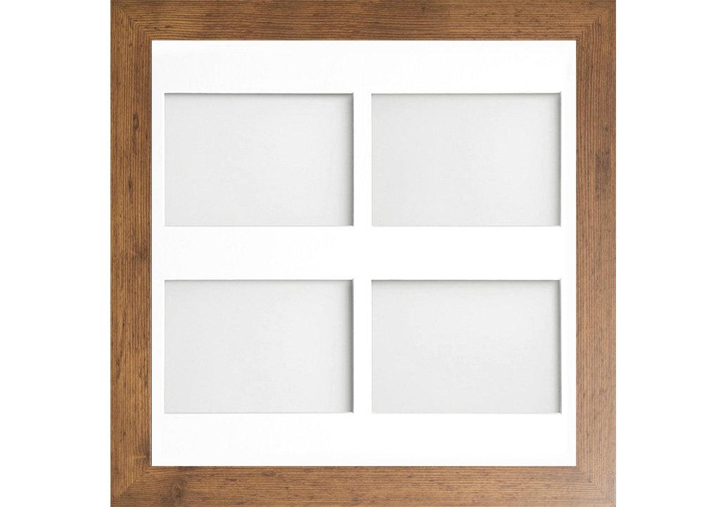 Frame Company Watson Rustic Multi-Aperture Photo Frame with Mount, 40x40cm for 7x5 (x4 landscape) * Choice of Frame Colour and Mount Design* NEW
