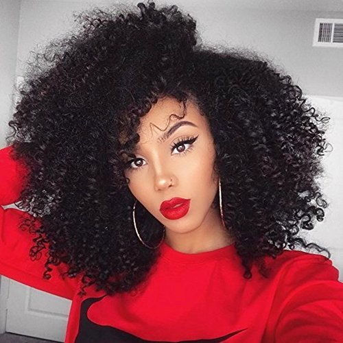 Full Shine 16" Afro Clip in Hair Extensions 7 Pieces 100g Afro Curl Clip in Human Hair Extension for Black Women Natural Balck Curly Clip in Extensions