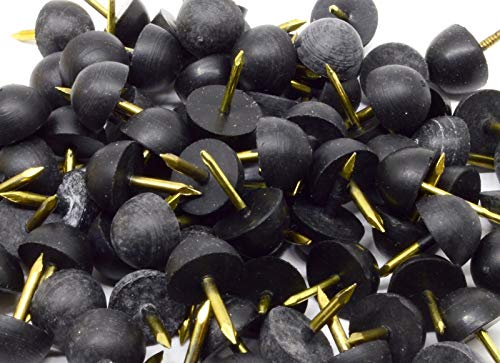 pkg of 4 - black sbr rubber round top tack bumper - bumper diameter - 3834 bumper height - 73234 tack length - 3834 tack diameter - 36434