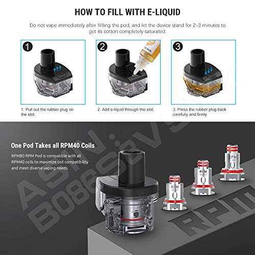 Official-SMOK-E-Cigarettes-RPM80-Kit-with-Built-in-3000mAh-Battery-80-Watts-096-TFT-Colorful-Display-2ml-Pod-Mesh-04ohm-and-RGC-017ohm-Black-Carbon-Fiber-UK-No-Nicotine