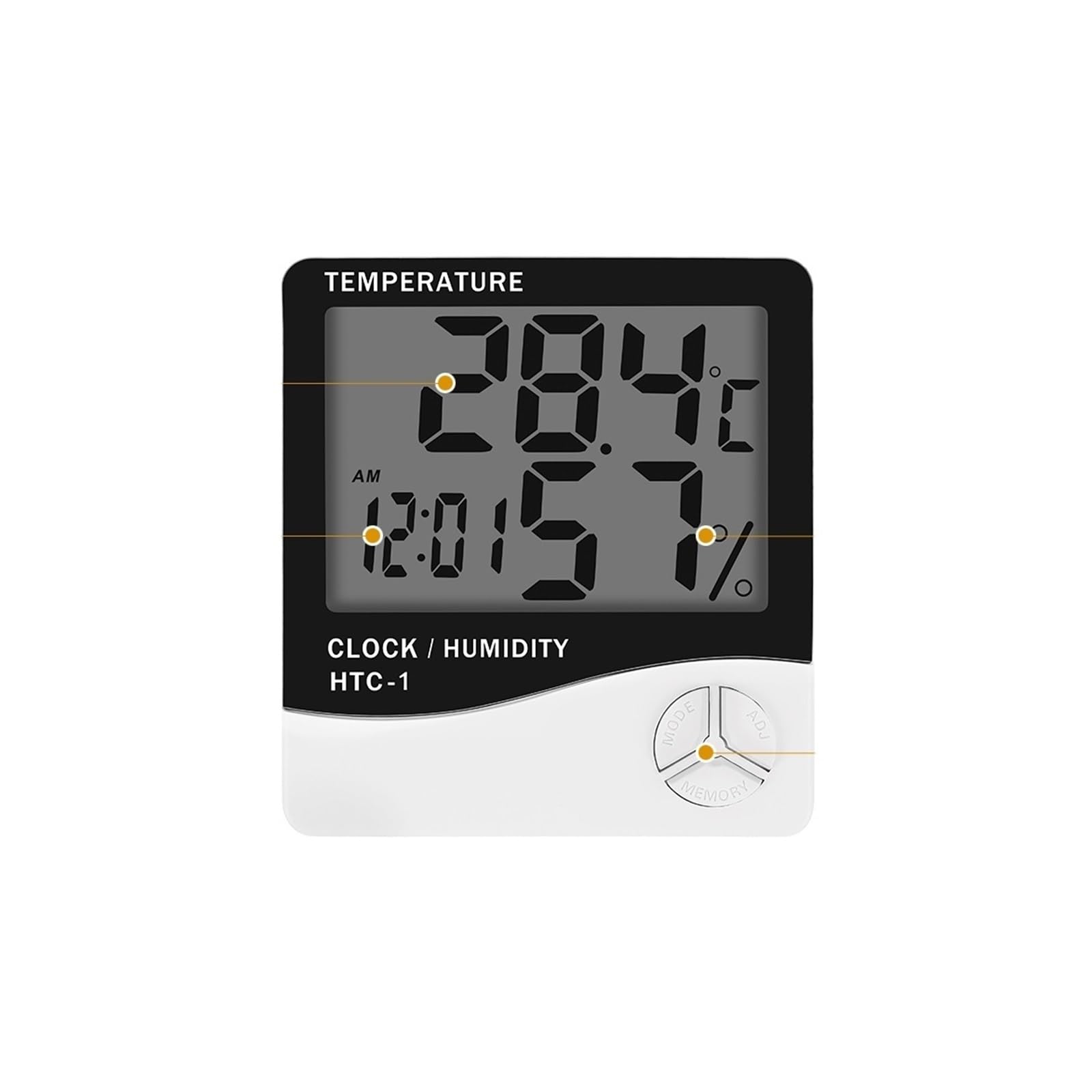 Termoigrometro LCD a Cristallo Digitale Termoigrometro Interno ed Esterno Termometro elettronico Igrometro Stazione meteorologica Orologio
