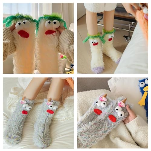 TFTSR Crazy Funny Fuzzy Silly Socks for Kids, Women & Men - Fluffy Slipper Novelty Fun Socks with Animal Patterns3
