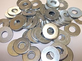 50 x M6 6mm Metric Form A Flat Steel Washers Bright Zinc Plated BZP