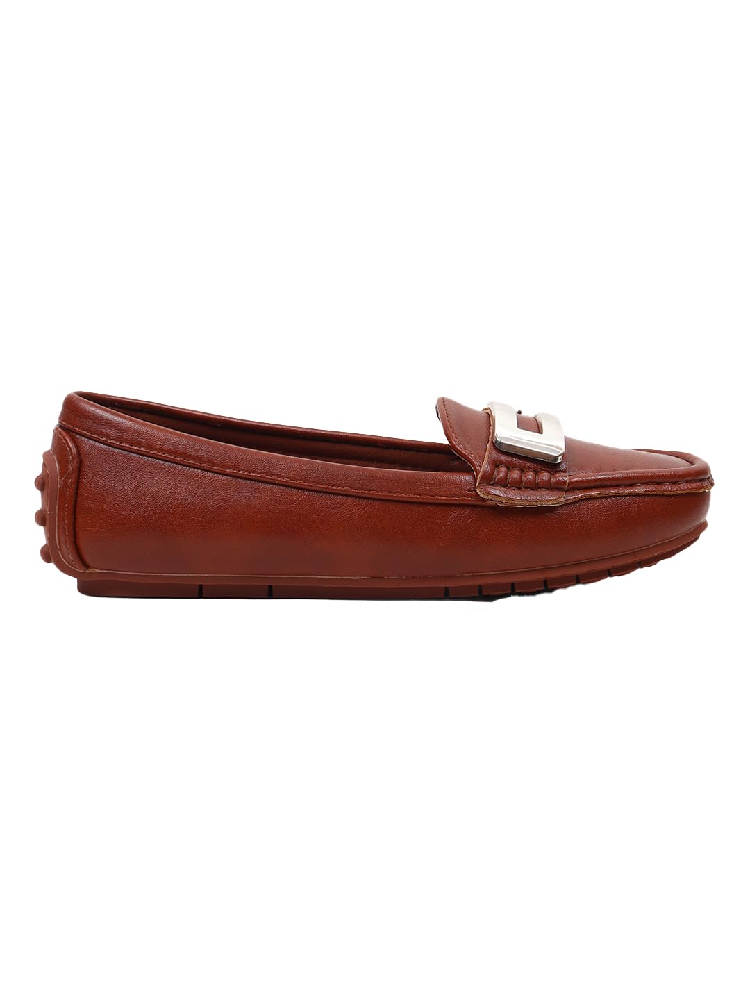 Women’s Classic Loafers – Elegant Slip-On with Metallic Buckle-image-7