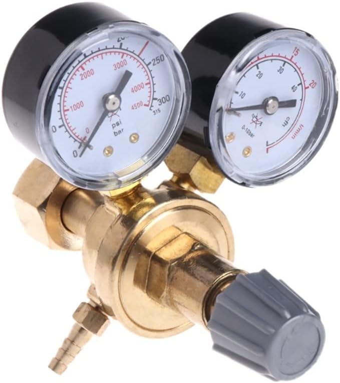 Dual Gauge Argon Pressure Reducer Mig Flow Meter Gas Control Valve Welding Regulator
