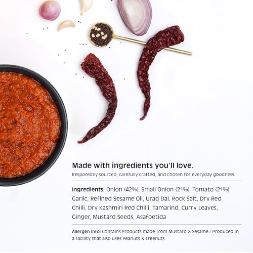 Image of Chutnefy Spicy Onion (Kara) Chutney | 250g Freeze-Dried Instant Dry Mix | Just Add Water to Make 20+ Servings (1000 g) | 0% Preservatives or Additives