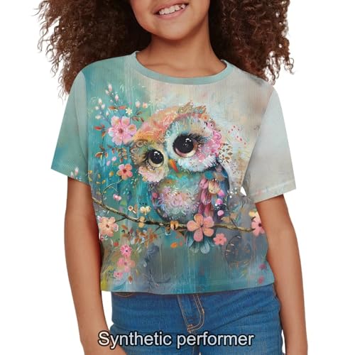 Image of 4th of July Shirt for Girls 7-8 Years US Flag Crop Tops Kids Outfit Independent Day Graphic Tee-