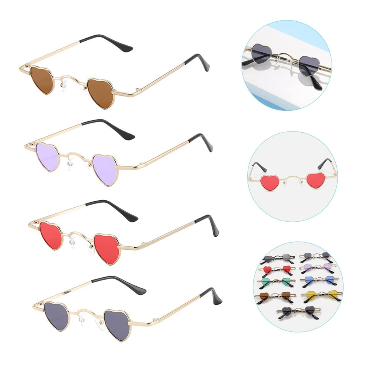 SOIMISS gafas de sol de corazón presentes originales heart shaped sunglasses gafas de sol únicas as de de moda para hombre anteojos as de de tera Metal