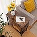HOOBRO Side Table, 2-Tier Nightstand with Drawer, Narrow End Table for Small Spaces, Stable and Sturdy Construction, Wood Look Accent Furniture with Metal Frame, Rustic Brown and Black BF04BZ01