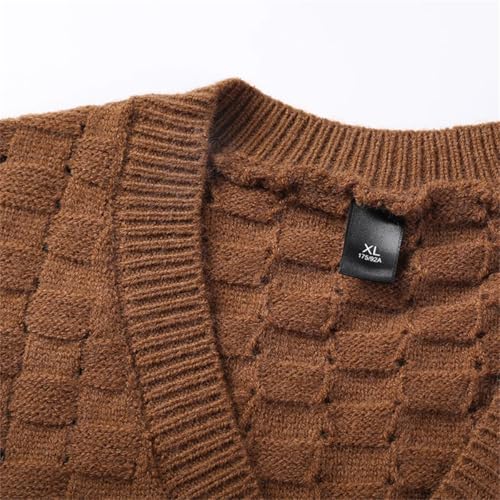 Dcvmvmn Men Retro Vintage Wool Knit Vest V Neck Tops Sleeveless Basic For Autumn Winter Sweater Pullover3