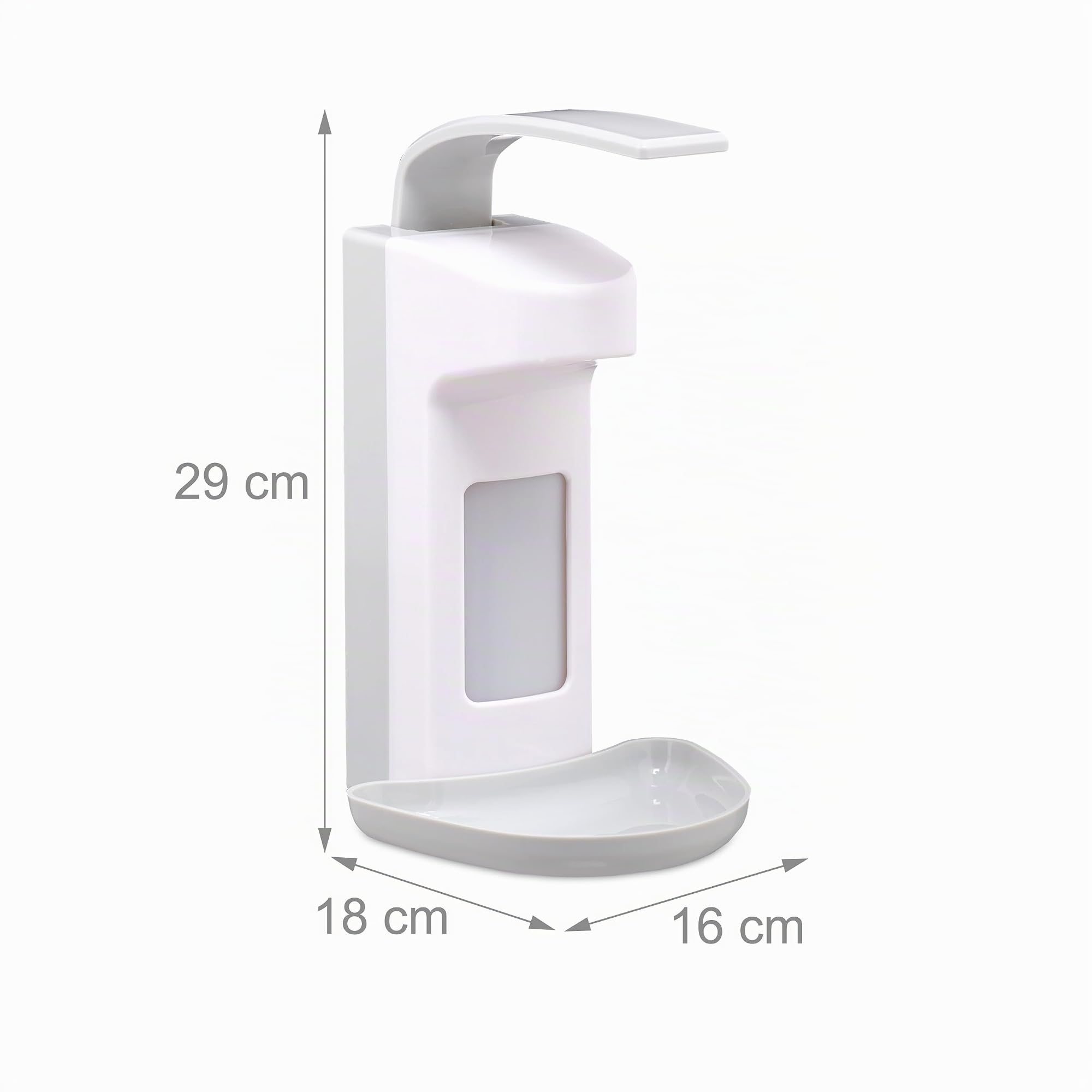 Relaxdays Distributeur de Gel désinfectant, Lot de 2, 500 ML, Aussi pour Savon Liquide, récupérateur, Blanc - Gris