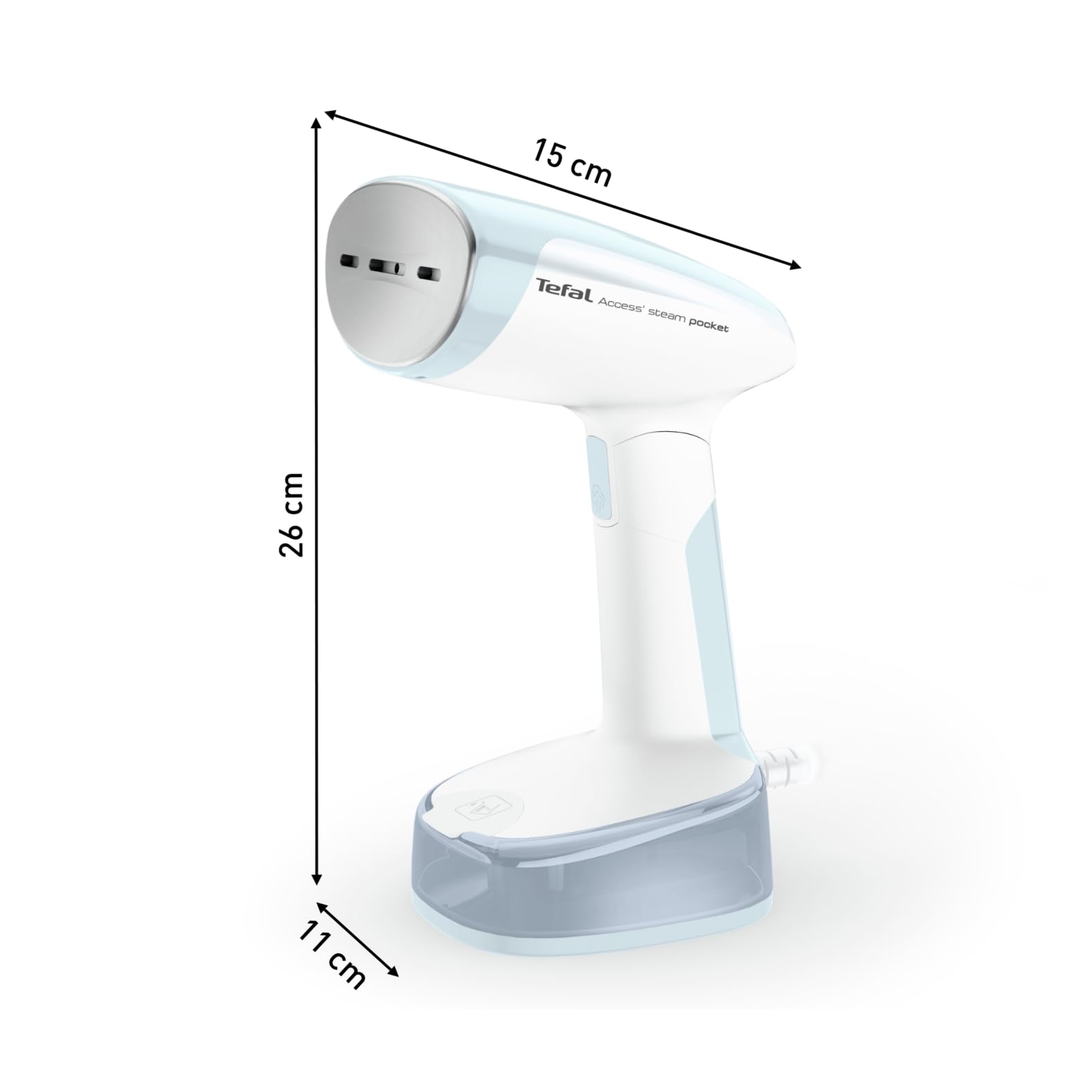 Tefal Access Steam Pocket Dampfbürste, Ultrakompaktes Design, Abklappbarer Bügelkopf, In 15 Sekunden betriebsbereit, 1300 W, Kont. Dampfabgabe bis zu 20 g/Minute, Leicht, 120 ml-Wassertank DT3041E1