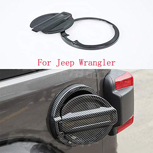 Momoap ABS Chrome Auto Fuel Filler Door Cover Gas Tank Cap Decoration Cover Trim Compatible for Jeep Wrangler 2018-2020
