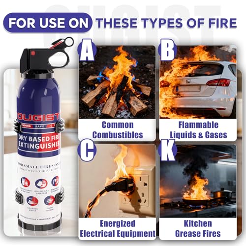 ABC Fire Extinguisher for Home & Vehicle - Compact Fire Extinguisher | Grease & Electrical Fire Extinguisher for Kitchen, Car, Office, Easy to use(6-Pack, 1.32lb Each)