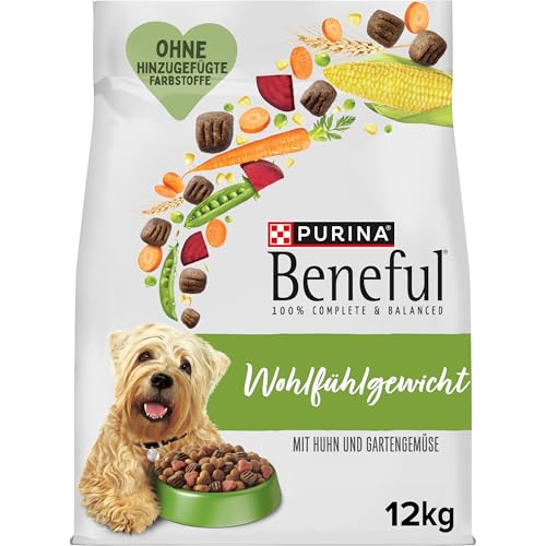 Beneful Wohlfühlgewicht Hundefutter trocken, mit Huhn und Gartengemüse, 1er Pack (1 x 12kg)