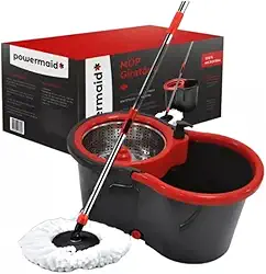 Mop Giratório Pró com Balde Duplo, 13L, Cesto Inox Reforçado, Limpeza Prática e Eficicaz na sua Casa (13 Litros Inox)