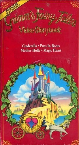 Grimm's Fairy Tales Video Storybook - Cinderella, Puss In Boots, Mother Holle and Magic Heart {VHS Video, W/Booklet} 1992