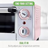 GreenLife Countertop Toaster Oven Air Fryer Stainless Steel, Healthy Ceramic Nonstick, PFAS and PFOA-Free, Tray & Basket, Bake, Broil, Reheat, Adjustable Temp & Time Control, Auto Shutoff, Pink