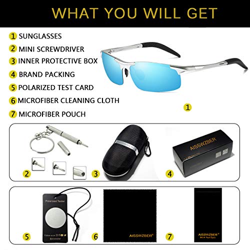 Image of Mens Sports Polarized Sunglasses Driving Metal Frame UV Protection Sunglasses For Men 8177