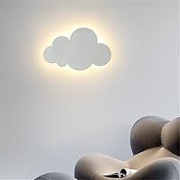 Vista 2 de Lámpara de pared de nube para niña, niño, caricatura, dormitorio, mesita de noche, lámpara decorativa de pared, personalidad creativa, arte