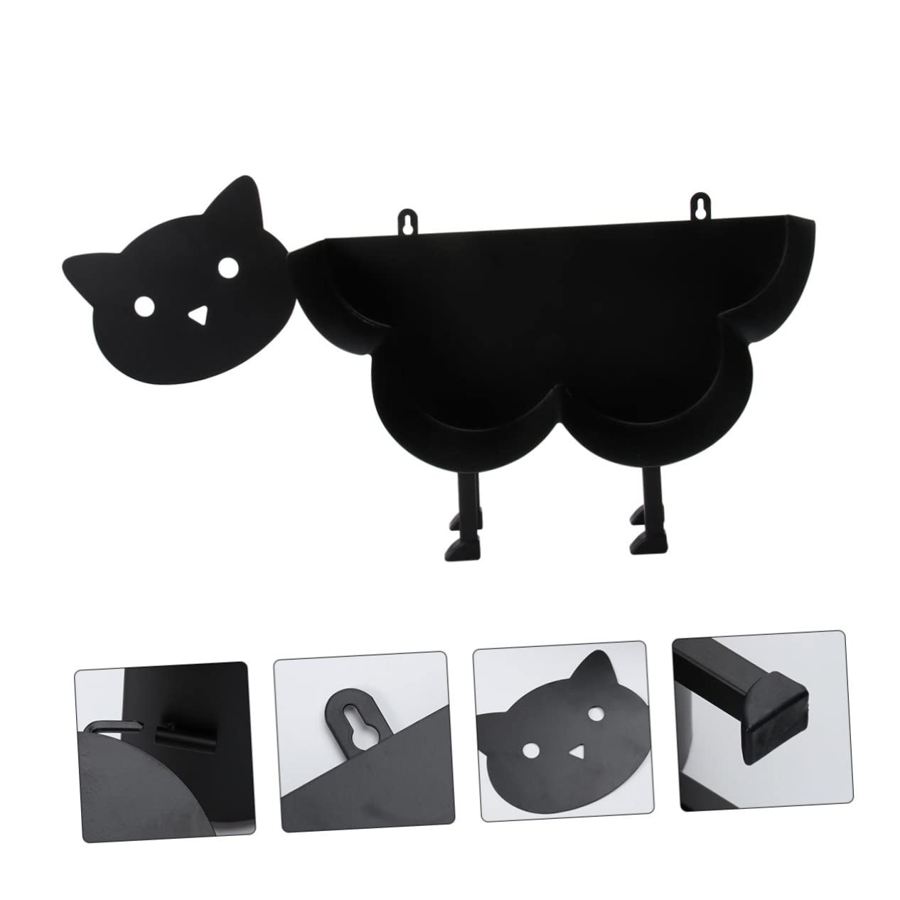 Operitacx Soporte Vertical para Papel con Base Estable Estante Organizador Multifuncional para Baño y Cocina Diseño Creativo de Gato para Encimeras