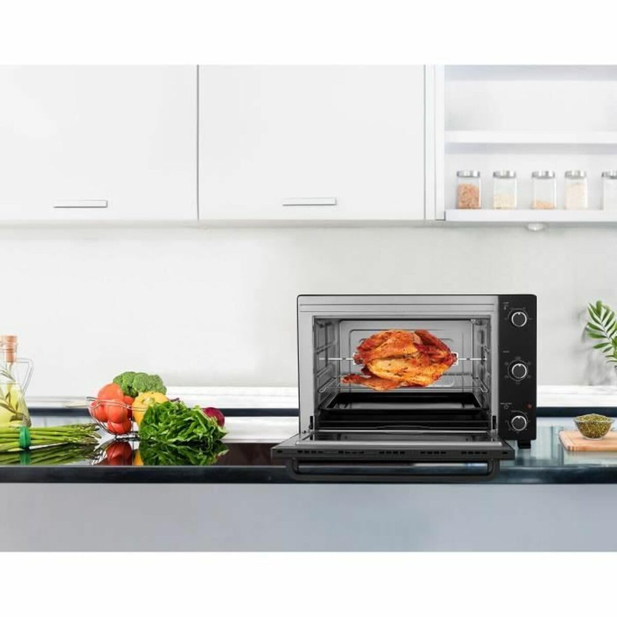 Minifour électrique - Chaleur tournante - CONTINENTAL EDISON - CEMF60B3 - Noir - L60 x H39 x P 48 cm