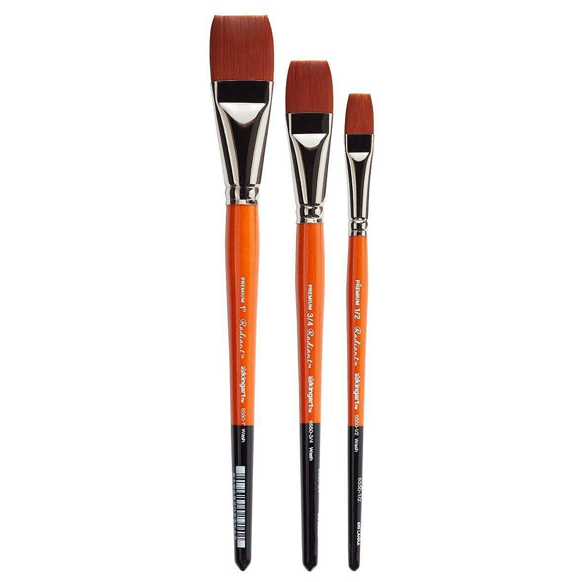 KINGART B-012 3 szt. Zestaw pędzli do mycia promiennego, różne 3 sztuki