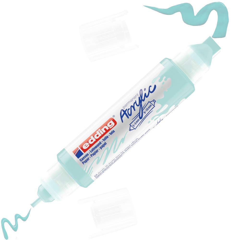 edding 5400 acrylic 3D double liner - pastel-blue - 1 acrylic colour tube - 2 nozzles 2-3,5-10mm - acrylic paints for canvas, painting boards and wood - waterproof acrylics in artist-quality colours — image 1