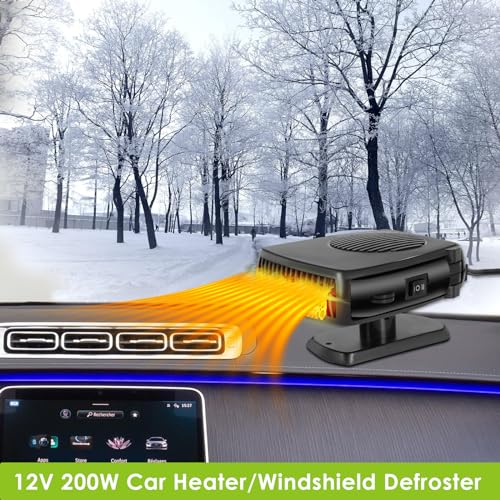 Qidoe SBJ-NOW-01-A-1 Car Heater, 200W Portable Windshield Defroster Fast Heating And Cooling Auto Car Defogger Window Defroster Automobile Windscreen Heater Plug In Cigarette Lighter Heaters With 360 Degree Rotary thumb #4