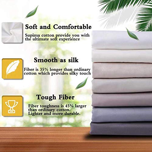 Image of 100 Supima Cotton Sheets 600 Thread Count,Bed Sheet Set Queen Sheets 4 Pieces,Soft & Silky Sateen Weave, Fits Mattress Up to 18'',Deep Pocket, Breathable & Fade Resistant (Peacock Blue, Queen)