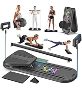 FUNWICT Pilates Board Pilates Reformer Set, Pilates Board for Home Workout Foldable Pilates Refor...