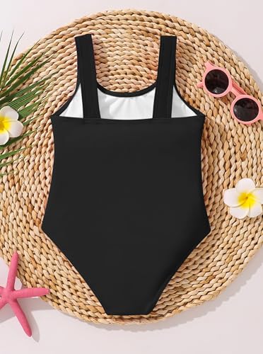 Little Girls One Piece Swimsuits Ruffle One Shoulder Bathing Suit Summer Beach Swimwear2