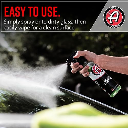 Adam’s Glass Cleaner - Car Window Cleaner | Car Wash All-Natural Streak Free Formula For Car Cleaning | Safe On Tinted & Non-Tinted Glass | Won’t Strip Car Wax Or Paint Protection #TOP6