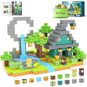 Magnetic Blocks Kids Building Toys Mine Magworld Magic Enchanted Building Craft 1” Cubes, Magnet Construction Sensory Toys for 3+ Year Old Boys Girls, Game Gifts for Kids Ages 4-6, 5-7, 4-8, 8-12