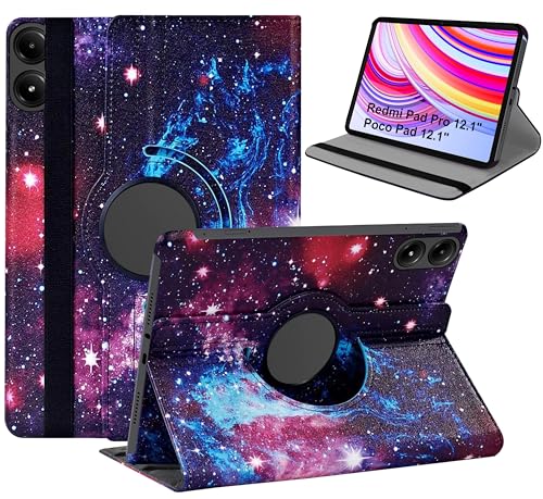 Image of TGK Rotating Flip Cover for Redmi Pad Pro 12.1 inch Case /Poco Pad 12.1 inch Tablet Printed Cases (Starry Sky)