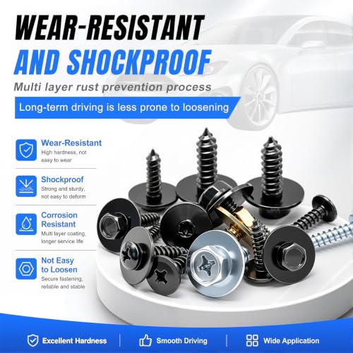 Image of 180Pcs Car Body Trim Screws Assortment Kit, 15 Sizes Automotive Trim Screws with Phillips Round Head Self Tapping Screw Assortment Kit, Metal Screws Retainer Clips for Bumper Door Fender