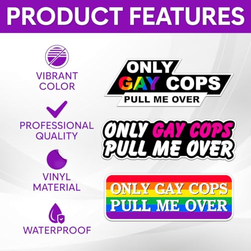 Image of Pack 6 Pcs Funny Gay LGBT Sticker for Cars Laptops Vehicles Trucks Window Helmets Computers Motorcycles Bumper Stickers Removable Waterproof Vinyl Decals Car Exterior Accessories