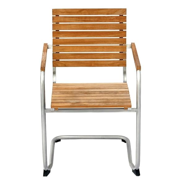 OUTLIV. Maui Gartenstuhl Freischwinger Edelstahl Teak