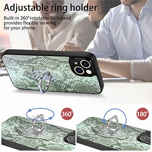 Protection cuir Samsung S22 Plus vert étui magnétique couverture avec anneau