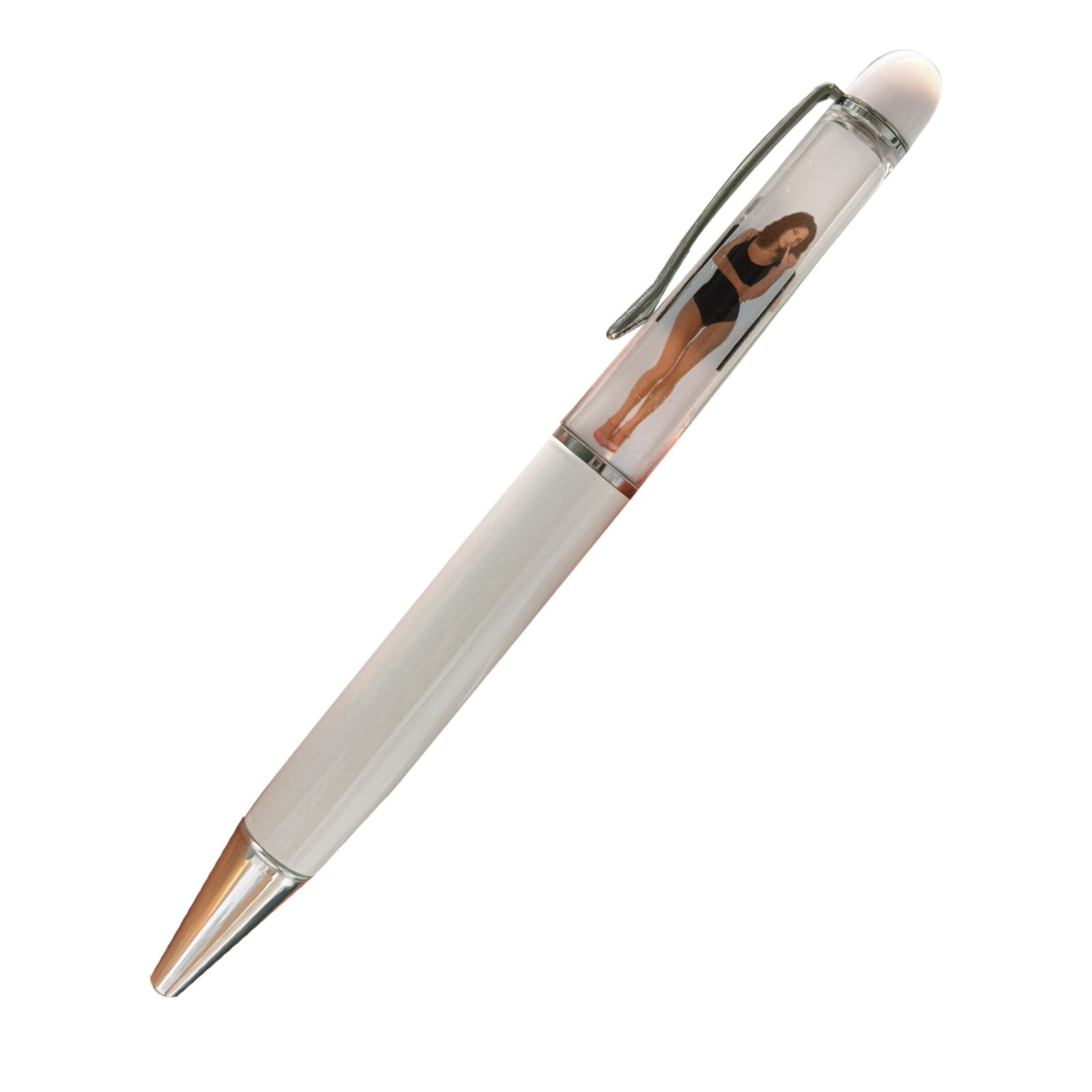 Sikyby Lady Women Female Classic Tip And Strip Pen Girl Strips When You Turn Her Upside Down(White)