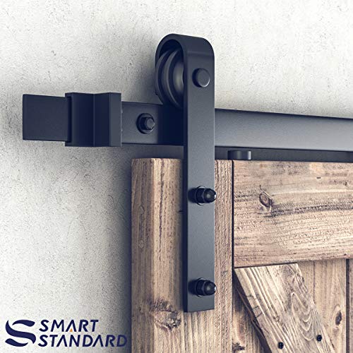 image for SMARTSTANDARD 5 Feet Heavy Duty Sturdy Sliding Barn Door Hardware Kit-