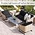 8Pcs Stretch Patio Cushion Covers Outdoor Cushion Covers,for Outdoor Couch Cushion Covers Replacement,Outdoor Sofa Covers Patio Slipcovers Couch Cover,Washable Furniture Cover (Black, Cover Only)