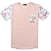 Uideazone Women Floral Striped T-Shirt Comfy Loose Fit Tunic Top,Pink Floral,X-Large