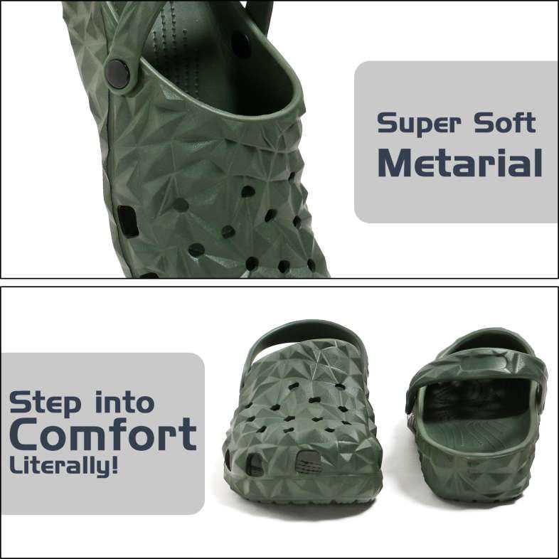 Image of Men's Lightweight Classic Clogs Sandals with Adjustable Back Strap Stylish & Anti-Skid Waterproof & Everyday Use Mules for Men's & Boy's