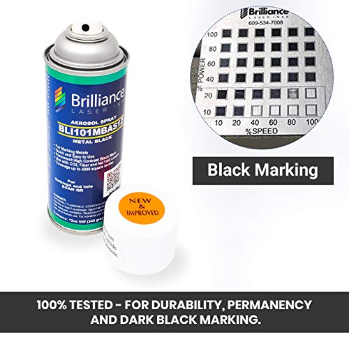 Brilliance Laser Inks Spray de marquage en métal noir pour lasers