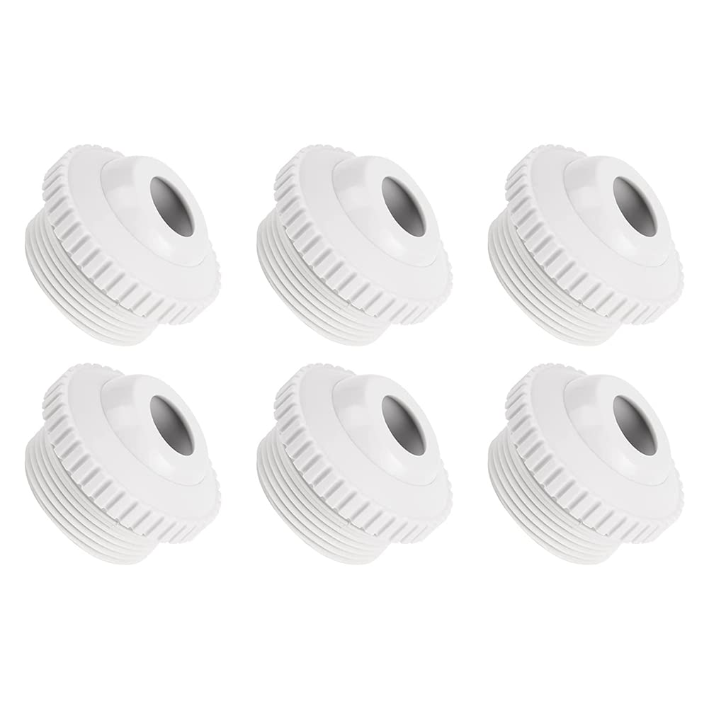 Dawafit 6 Ugelli Un Getto per Piscina, Getto Ingresso Bulbo Oculare Un Flusso Direzionale da 3/4 Pollici, Raccordi per Parti Getto Ritorno Piscina con Filettatura MIP da 1-1/2 Pollici