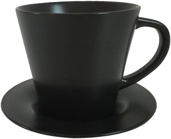 JAYYANG Jumbo Ceramic Soup/Coffee/ Mocha/Latte Cup / Ceramic Hot Beverage Drinkware Cups with Ceramic coaster for Wife mom sister girl friend YJB-black