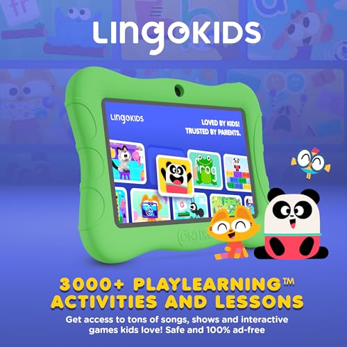 Image of Contixo 7 inch Kids Tablet Bundle - Android Tablets and Kids Wired Headphones, with 14+ Games and Educational Apps, WiFi, 32GB ROM, Learning Tablet for Kids - Green