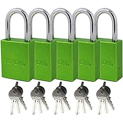 Candado Con 5 Llaves SEPOX Candados con llave de aluminio para exteriores, 5 unidades, con la misma llave, 40 mm